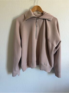 Spanx AirEssentials Half Zip Pullover - Taupe / Beige (Size 1X )